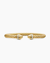 Classic Cablespira® Bracelet in 18K Yellow Gold with Gold Domes and Diamonds, 5mm